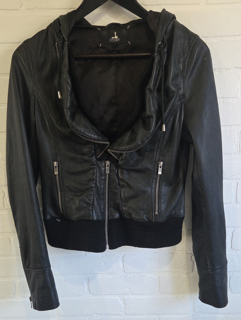 Court Vintage Lambskin Hooded Zip Jacket